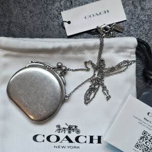 Coach Coin Purse Pendant Long Necklace